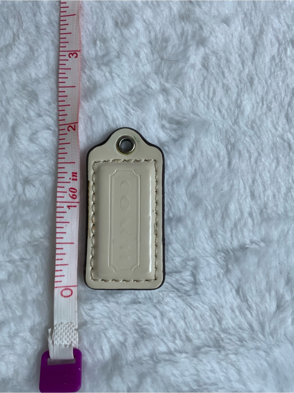Cream Leather Phone Accessory Key Tag (78)